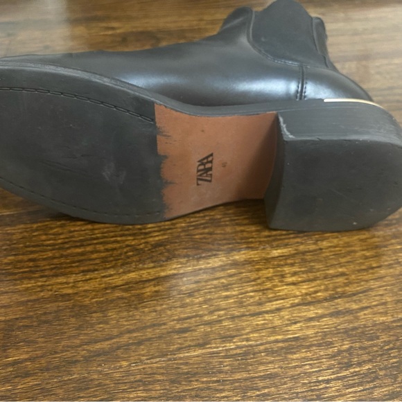 Zara size 10 black military boots, worn - Picture 6 of 10